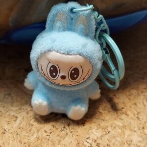 Keychain, Labubu,‎ Fuzzy Resin, Blue Chain